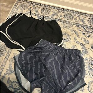 Nike Black and Blue Patterned Shorts Duo